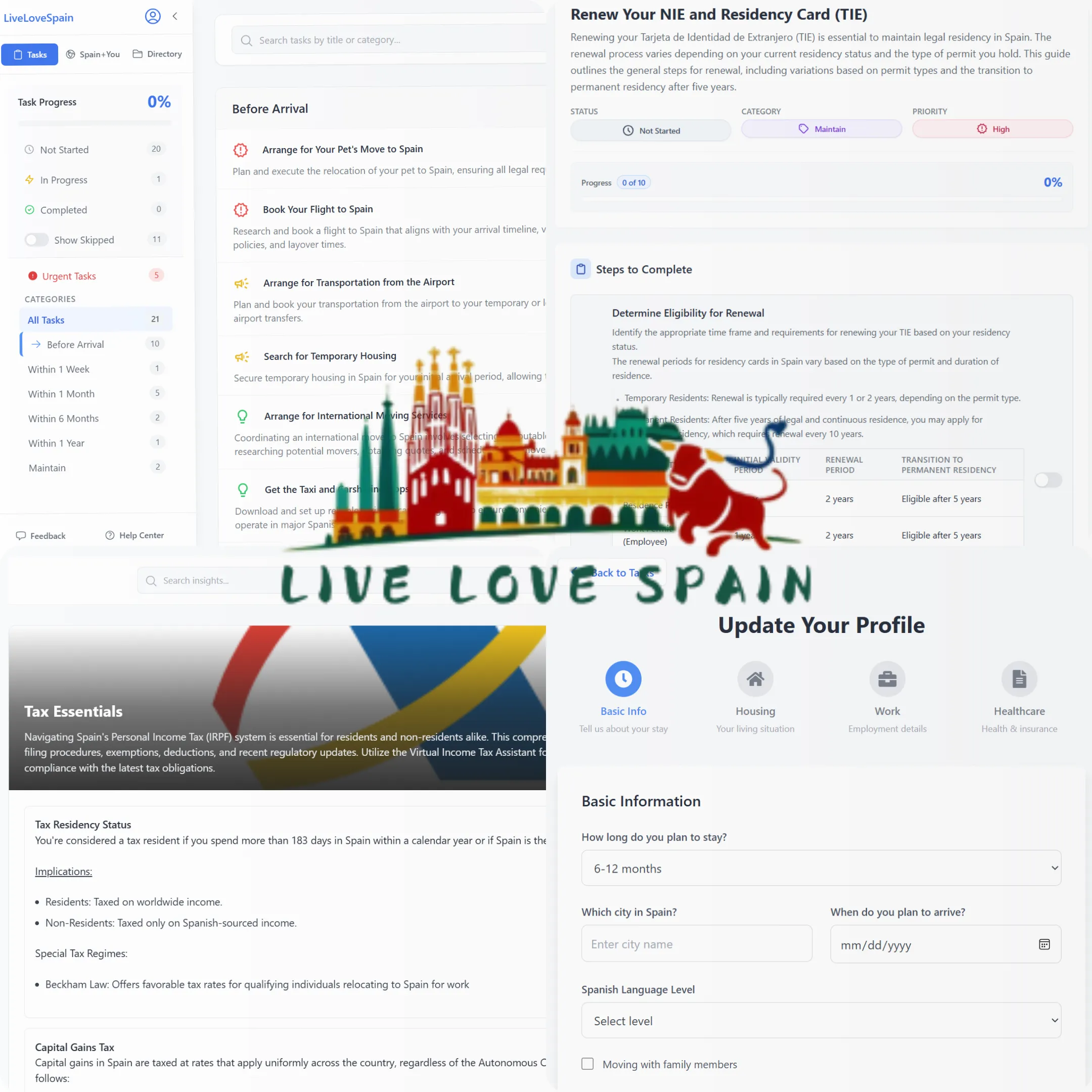 LiveLoveSpain Platform Preview - Immigration Management App