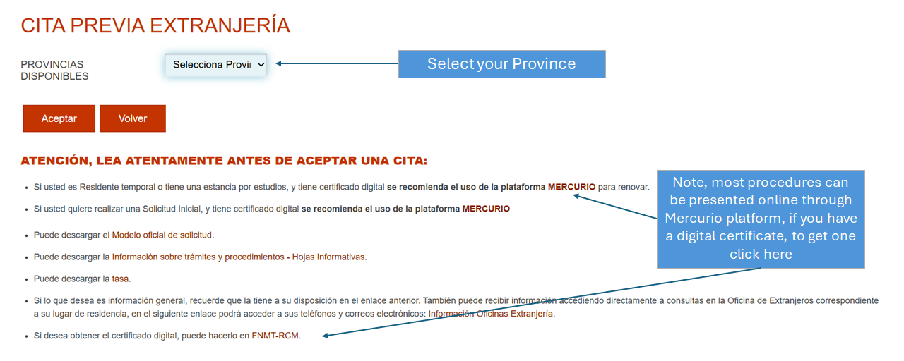 How to book an appointment for a Permiso or Autorización de Regreso in Spain Step 2 How to book an appointment for a Permiso or Autorización de Regreso in Spain Step 2