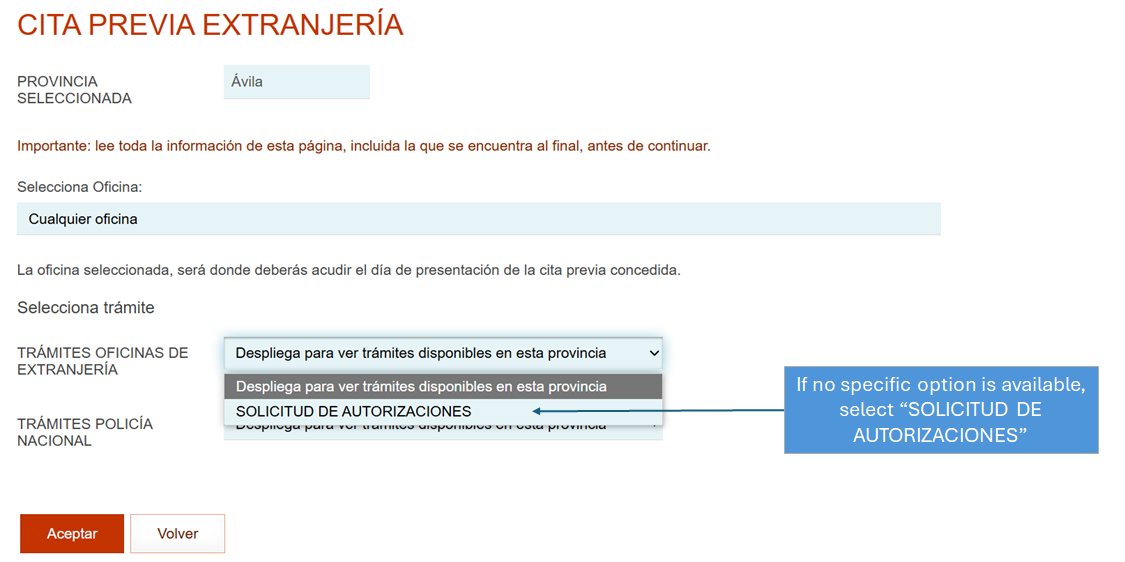 How to book an appointment for a Permiso or Autorización de Regreso in Spain Step 3b How to book an appointment for a Permiso or Autorización de Regreso in Spain Step 3b